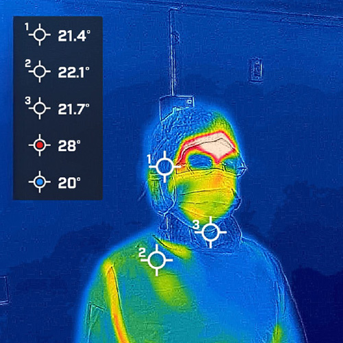 Thermal image of surgeon